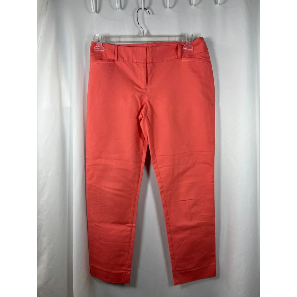 The Limited Women Coral Pink Tapered Leg Stretch Dress Pants Size 8R Business